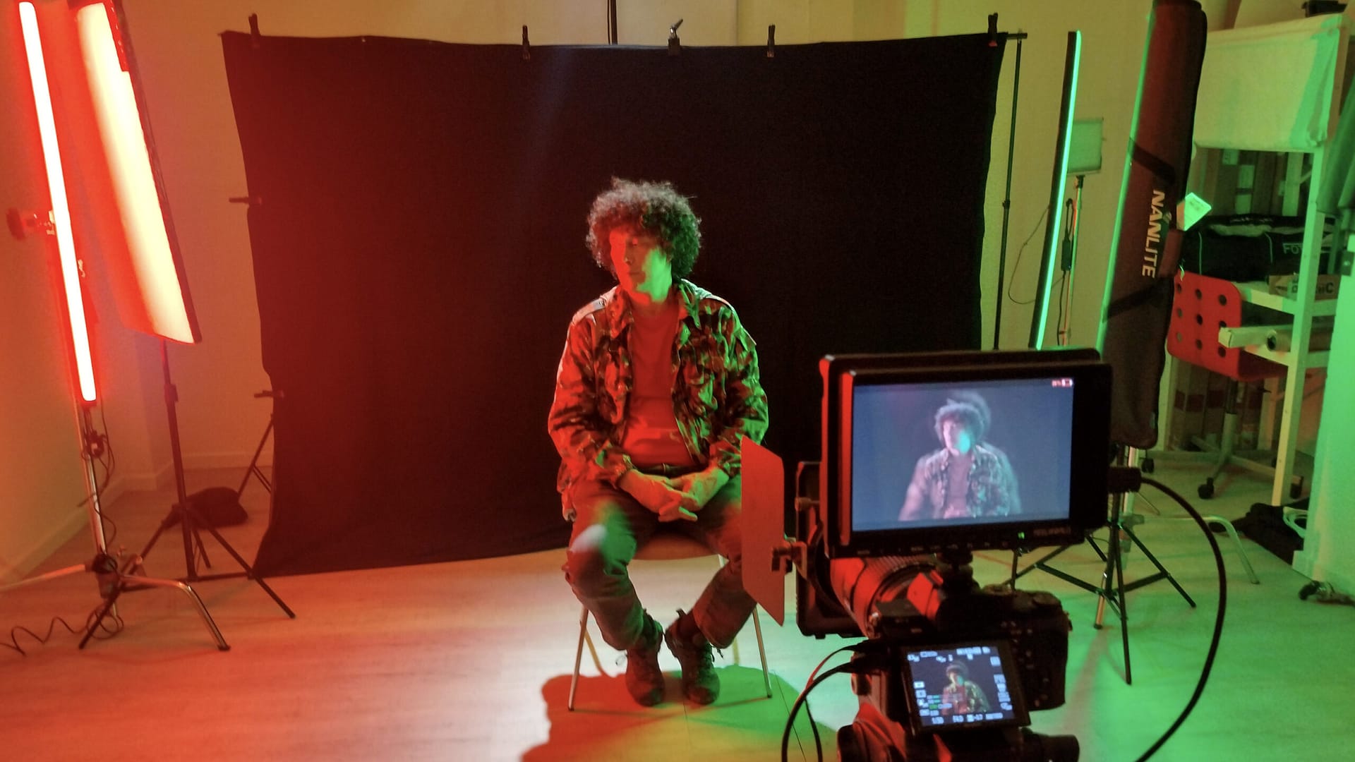 backstage video in studio